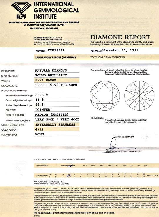 Foto 9 - Diamant 0,74ct Lupenrein Top Wesselton VG/VG IGI, D5692