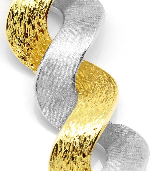 Foto 2 - Design-Goldarmband mattiert Graviert Gelbgold-Weißgold, K2283