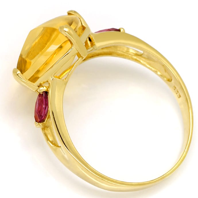 Foto 3 - Designer-Gold-Ring mit 10ct Citrin und roten Turmalinen, Q0455
