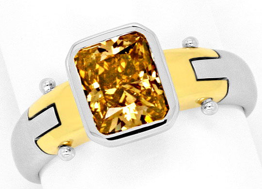 Foto 2 - 1,59 Carat Goldbraun Diamantring 18K Gelbgold-Weißgold, R3027