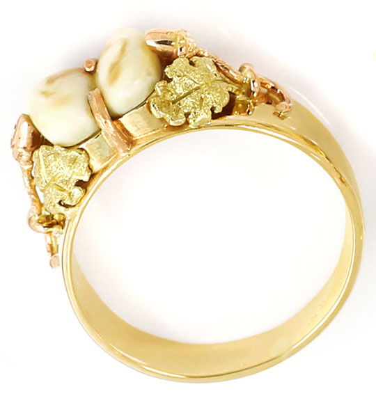 Foto 3 - Ring Ohrringe Collier Brosche Grandeln Schmuck Set Gold, R6609