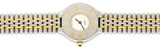 Foto 1 - Cartier 21 must de Cartier Stahl-Gold Damen-Armband-Uhr, U1519